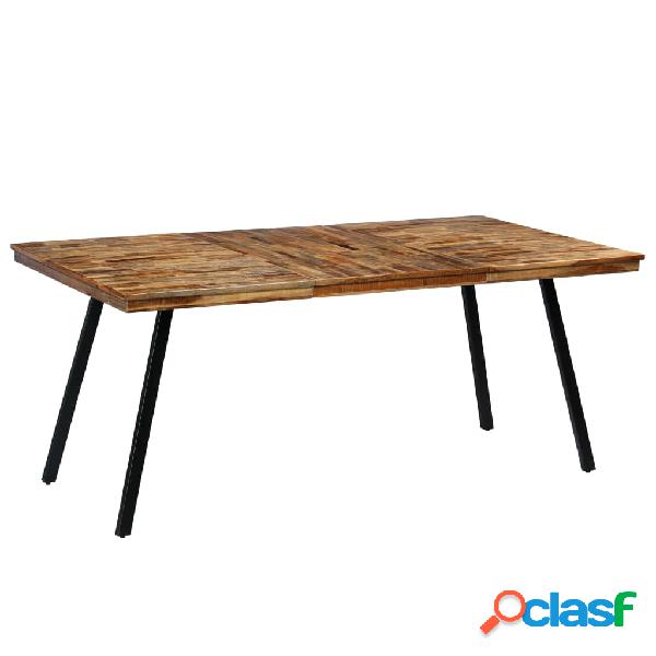 vidaXL Mesa de comedor de teca reciclada y acero 180x90x76