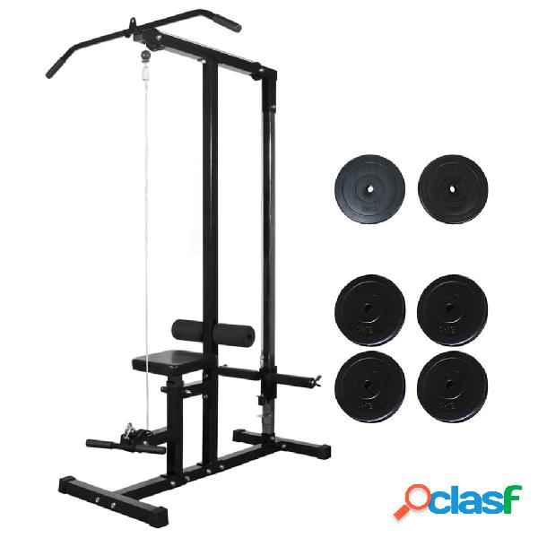 vidaXL Máquina de musculación con discos de peso 40 kg