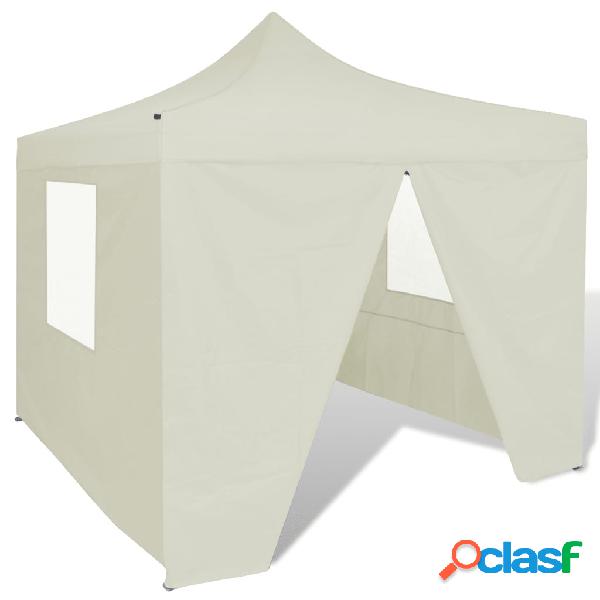 vidaXL Tienda de fiesta plegable 3x3 m con 4 paredes crema