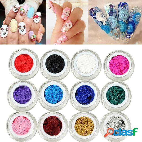 12 colores 3D talla UV Gel Kit Escultura Nail Art Diseño