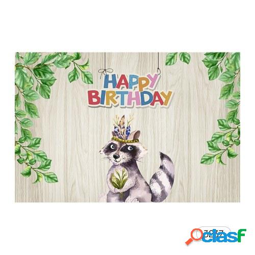 # 3237 7 * 5ft Feliz cumpleaños Fondo de dibujos animados