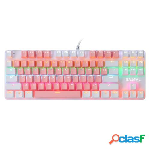 87 teclas Teclado mecánico con cable Teclado mecánico de