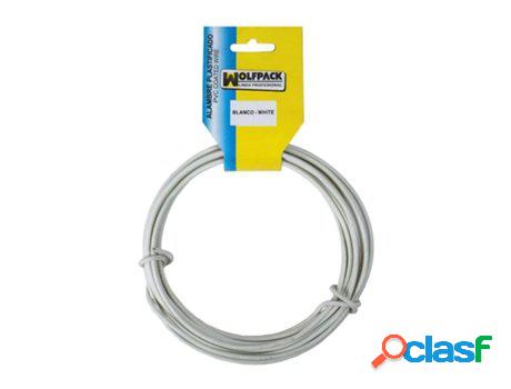 Alambre plastificado (rollo 10 metros) blanco n 16 / 2.7 mm.