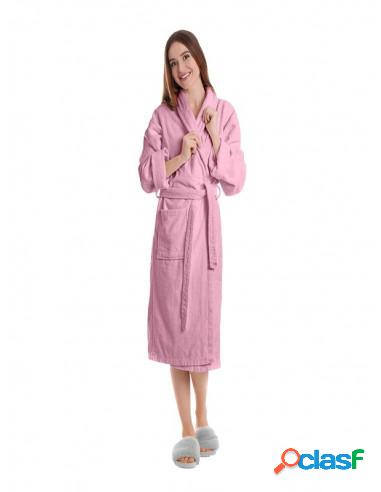 Albornoz Mujer Rizo 100% De Algodón 380 G/m² M Rosa Palo