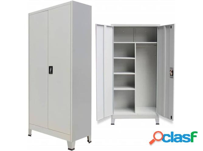 Armario de Oficina VIDAXL Gris (90x40x180cm - Acero)