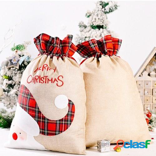 Bolsa de regalo de dulces de Navidad con patrón de alces