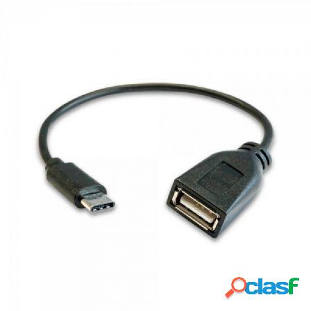 Cable usb 2.0 3go c135/ usb tipo-c macho - usb hembra/ 20cm/