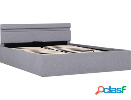 Cama LED Hidráulica con Almacenamiento VIDAXL 285608 (Gris