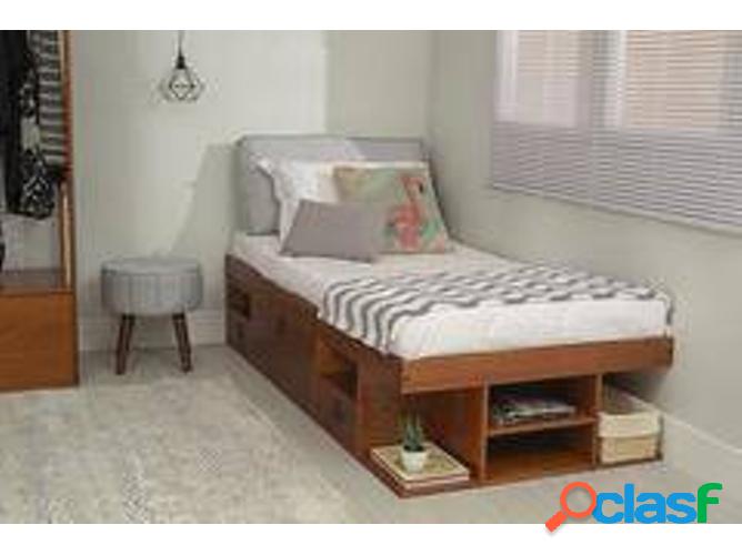 Cama MEMOMAD Bali Marrón (Compatible con Colchón:90x190