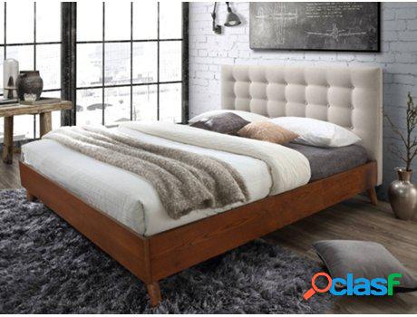 Cama VENTA-UNICA (Beis y Beis - Madera y Tejido - 140 x 190