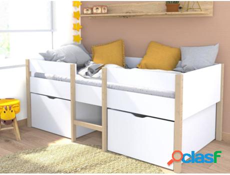 Cama VENTA-UNICA Sissy (Blanco - Madera, Madera - 90x190 cm)