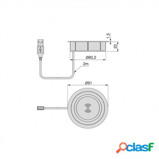 Cargador inalámbrico para móviles Airless, D. 91 mm,