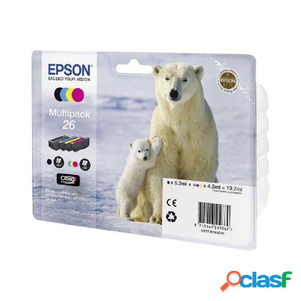 Cartucho de Tinta Original Epson nº26 Multipack/ Negro/