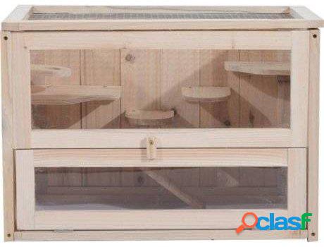 Caseta para Hamsters PAWHUT (Marrón - 60x35x42cm - Madera)