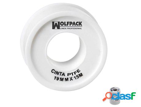 Cinta ptfe wolfpack 19 mm. x 50 m. grueso. (paquete de 5