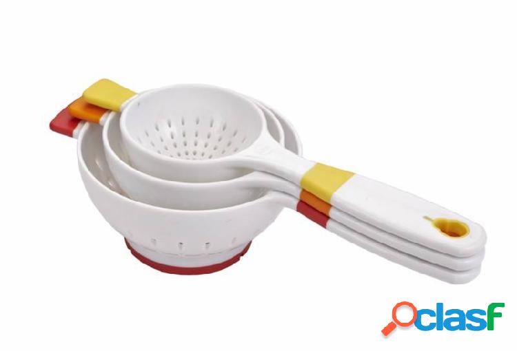 Colador cocina Media Bola 1/2, 1 Y 2 Tazas plástico Crisp