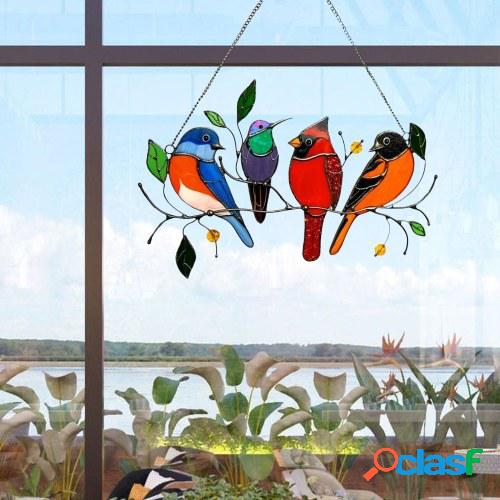 Colgadores de ventana Suncatcher Aves multicolores en un