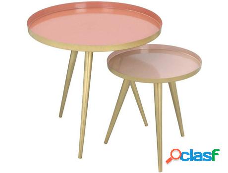 Conjunto de 2 Mesas de Centro VENTA-UNICA Farrah (Rosa -