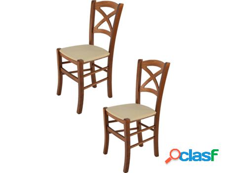 Conjunto de 2 Sillas T M C S Cross 332NO-110-NL021 (Marrón