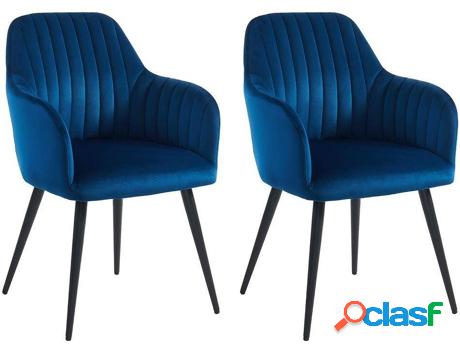 Conjunto de 2 Sillas VENTA-UNICA Eleana (Azul - Tejido y