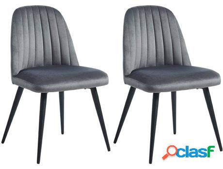 Conjunto de 2 Sillas VENTA-UNICA Eleana (Tejido y Metal -