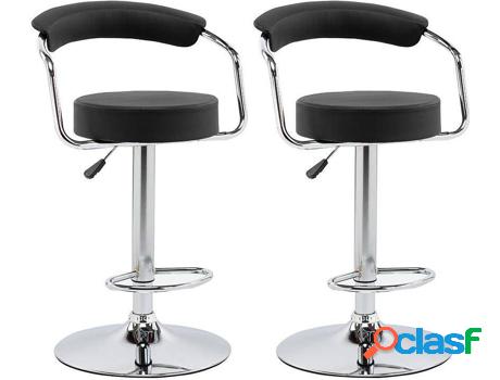 Conjunto de 2 Taburetes Altos VENTA-UNICA Canasta II (Negro