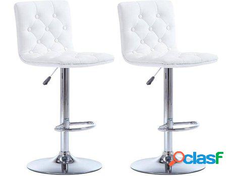 Conjunto de 2 Taburetes Altos VENTA-UNICA Marline (Blanco -