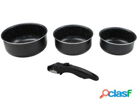 Conjunto de 3 Cacerolas VENTA-UNICA Astucio (Metal - Negro)