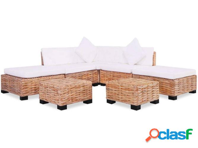 Conjunto sofás VIDAXL mimbre genuino (18 piezas)