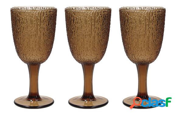 Copa Vidrio Color Davor Set 3U Ambar