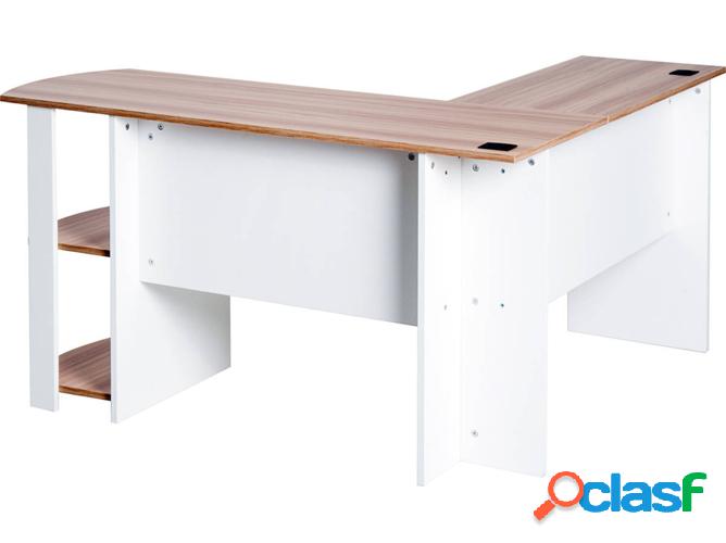 Escritorio HOMCOM 833-378 (Blanco - 136.2x130.4x72cm - MDF)