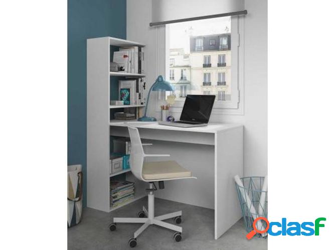 Escritorio con Estantería FORES Duplo Blanco (120x71x53cm -