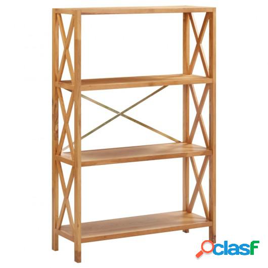 Estantería de 4 niveles madera maciza de roble 80x30x125 cm