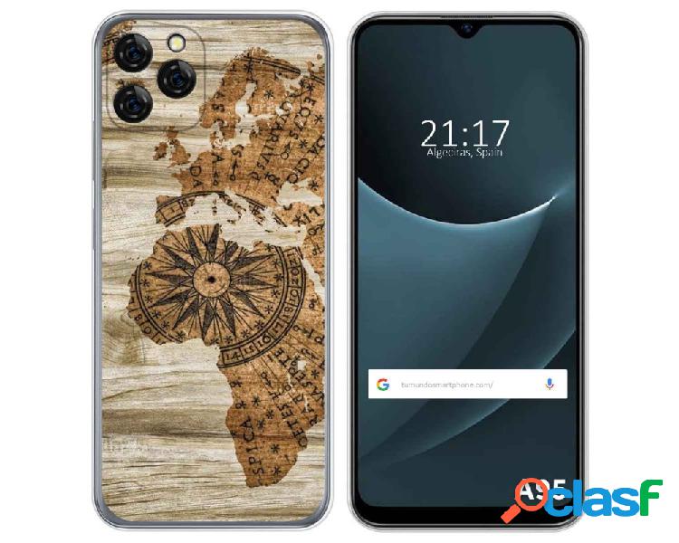 Funda para Blackview A95 TUMUNDOSMARTPHONE Dibujos Madera 07