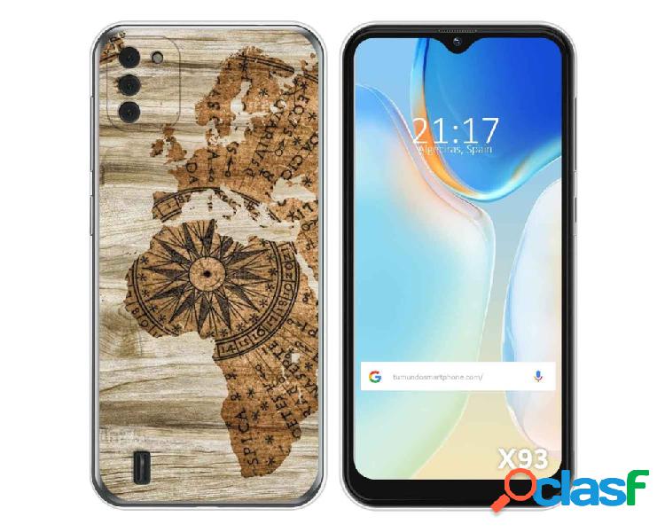 Funda para Doogee X93 TUMUNDOSMARTPHONE Dibujos Madera 07