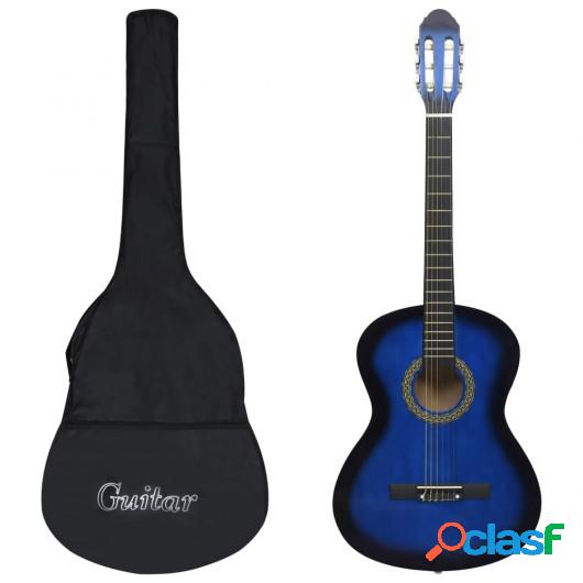 Guitarra clásica para principiantes con funda azul 4/4 39"