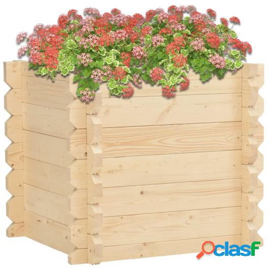 Jardinera de madera maciza de abeto 100x100x87,8 cm 42 mm