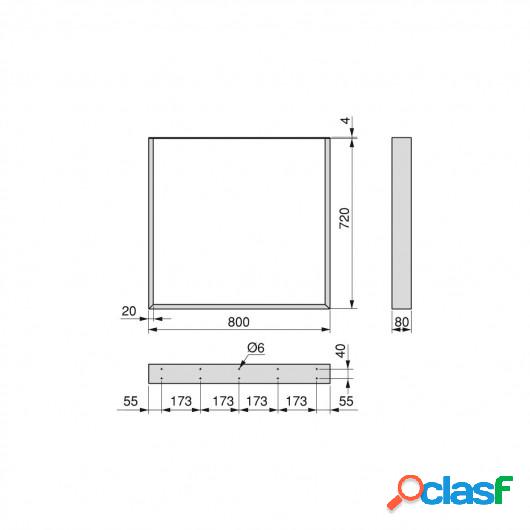 Juego de dos patas Square rectangulares para mesa, ancho 800