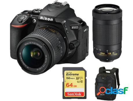 Kit Cámara Reflex, 2 Objectivos, Tarjeta SD 64 GB y Mochila