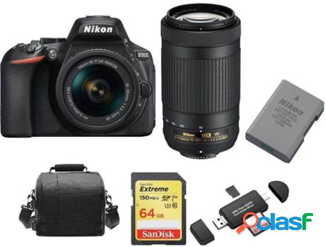 Kit Cámara Reflex, 2 Objectivos y Accesorios NIKON D5600