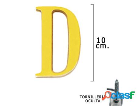 Letra latón d 10 cm. con tornilleria oculta (blister 1