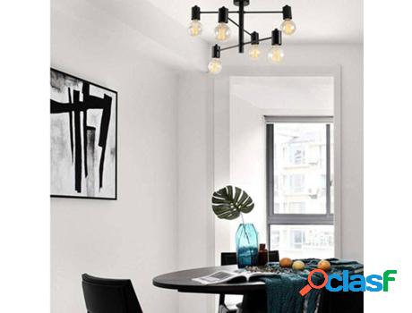 Lámpara de Techo OZAIA Hexa (Metal - Negro - 33x61x61 cm)