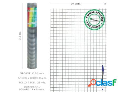 Malla electrosoldada ligera galvanizada 19x19 alto 60 cm.