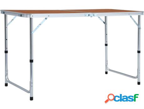 Mesa VIDAXL de camping plegable (Marrón - 120x60x70 cm)
