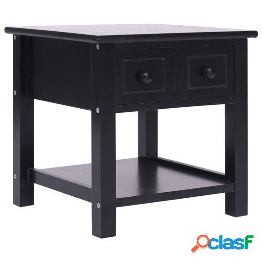 Mesa auxiliar madera de Paulownia negro 40x40x40 cm