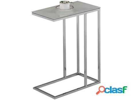 Mesa de Apoyo VENTA-UNICA Nelio (Blanco - Cristal Templado -