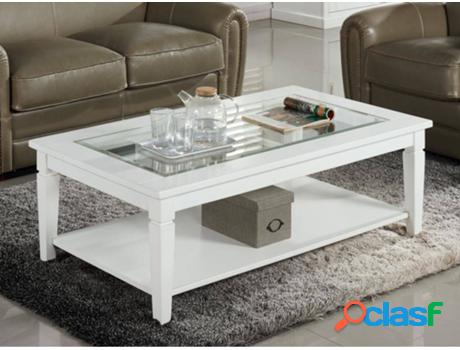 Mesa de Centro VENTA-UNICA Guerande (Blanco - Cristal