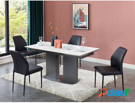 Mesa de Comedor VENTA-UNICA (Gris, Blanco - Madera, Piedra,
