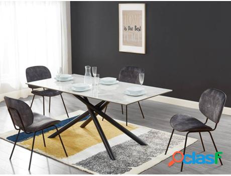 Mesa de Comedor VENTA-UNICA Sorrente (Piedra - Blanco -