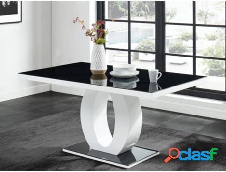 Mesa de Comedor VENTA-UNICA Twist (Negro, Blanco - Madera -